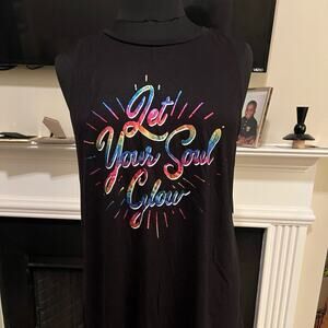 Torrid size 3 asymmetric black tank top